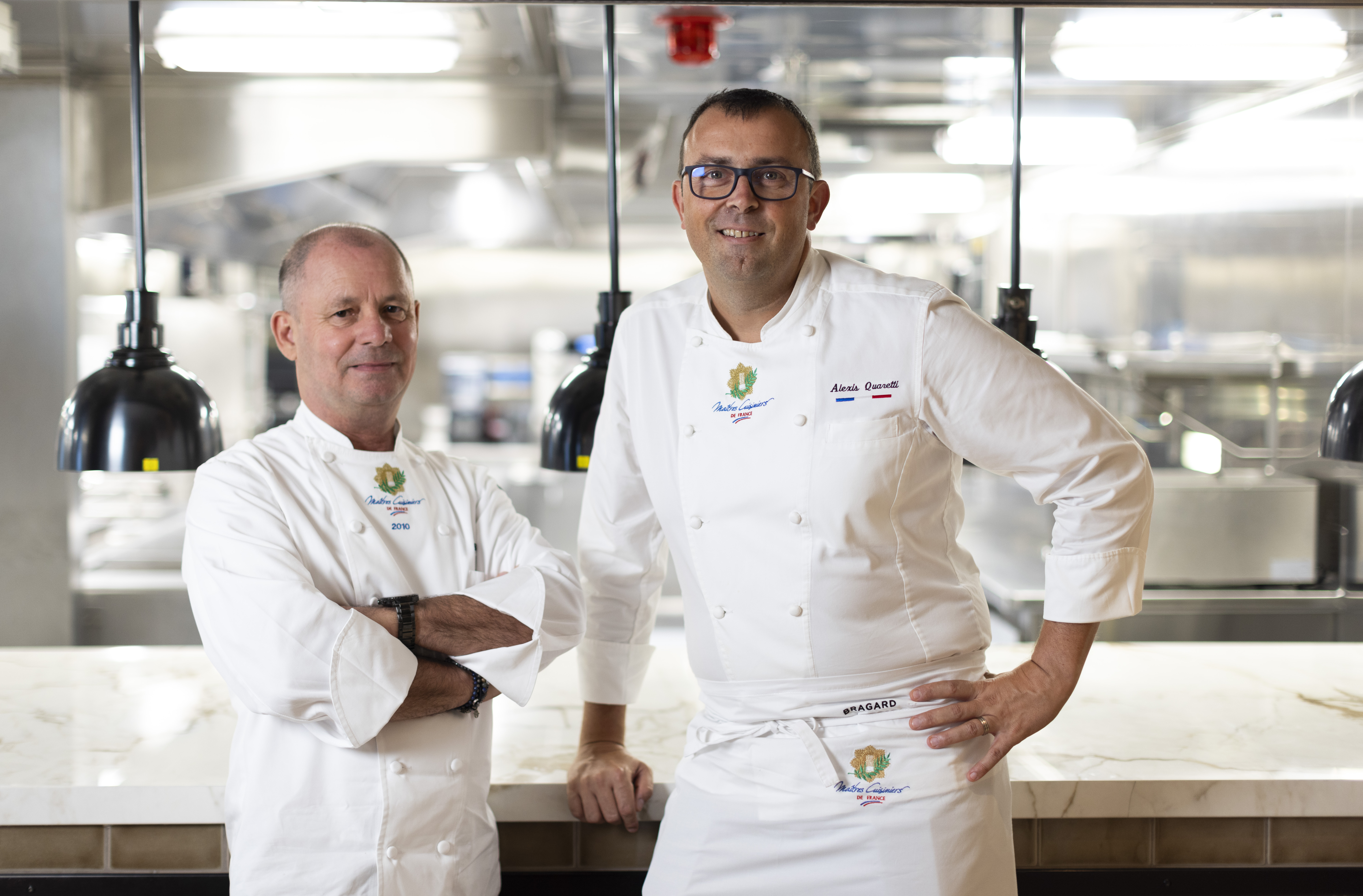 Chef Eric Barale, left, and Chef Alexis Quaretti, right. Photo:  Louise Prior (Oceania Cruises)