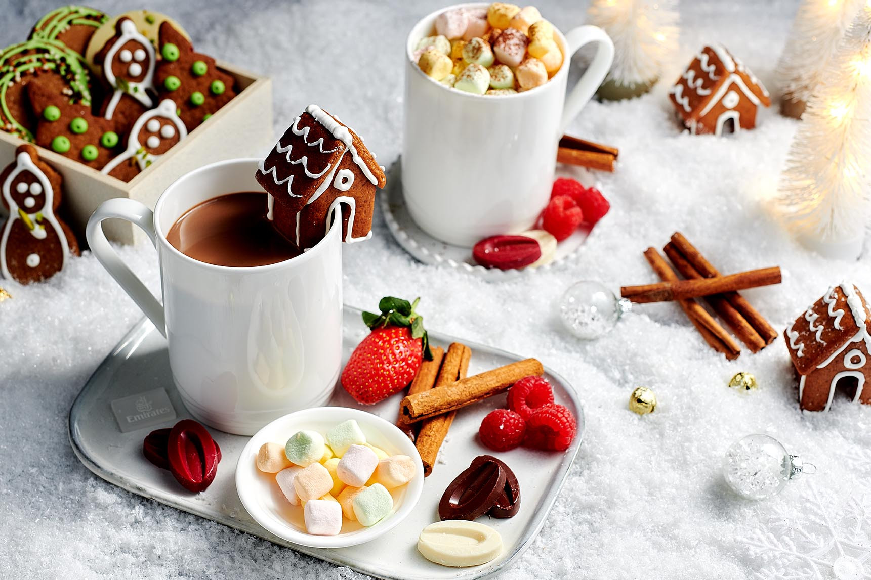 Christmas hot chocolate onboard Emirates. Photo: Emirates