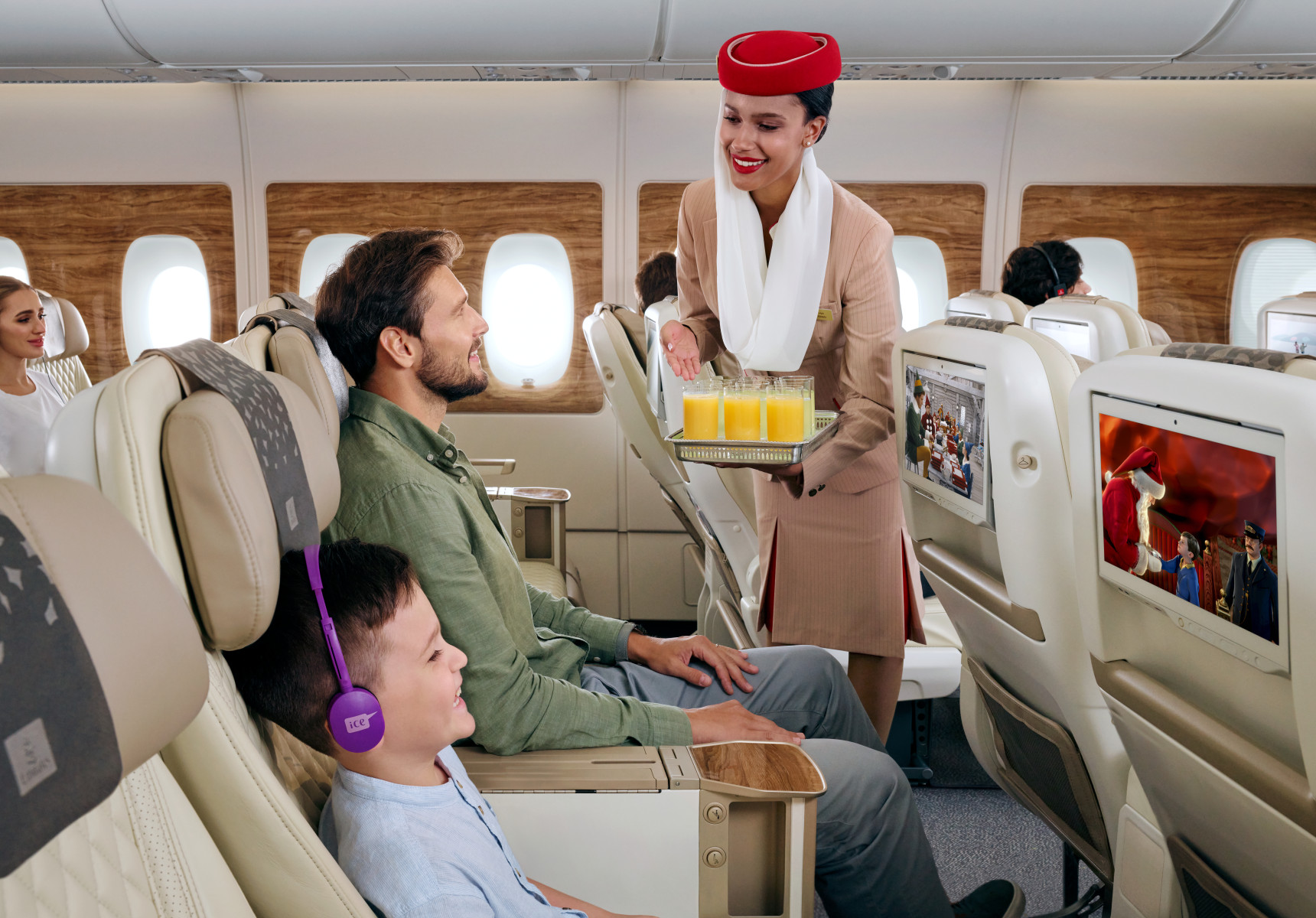 Emirates customers can get into the holiday spirit with festive entertainment on ice. Photo: Emirates