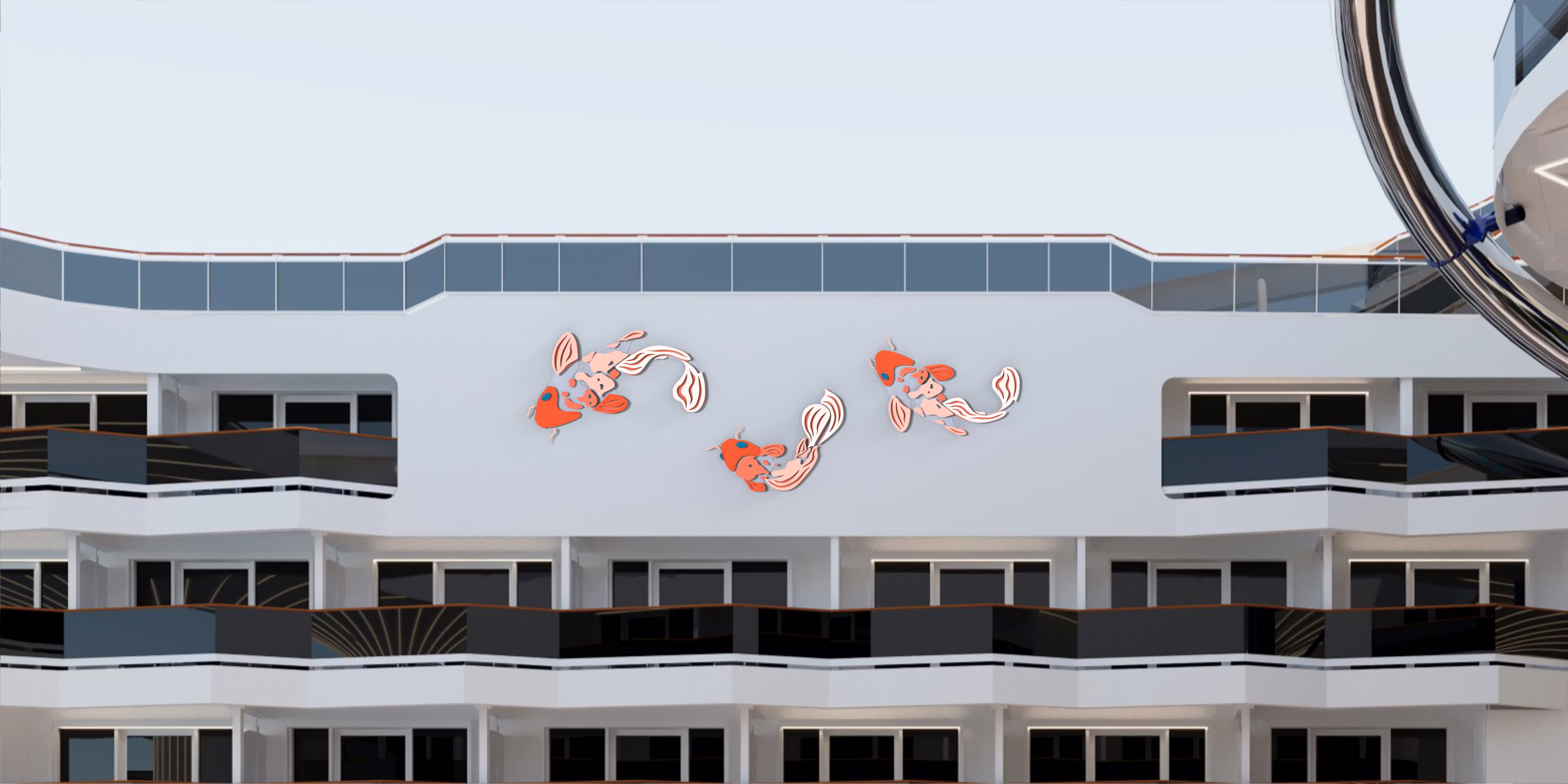 Koi art by David Harber. Photo: MSC Cruises