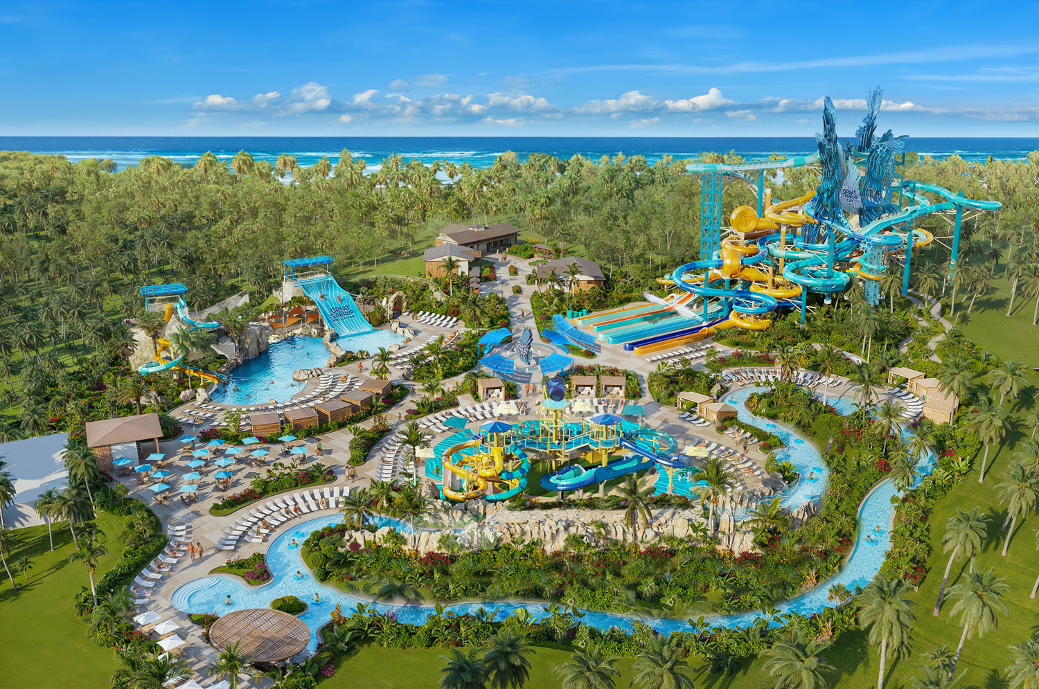 Rendering of new waterpark in the Bahamas. Photo: NCL