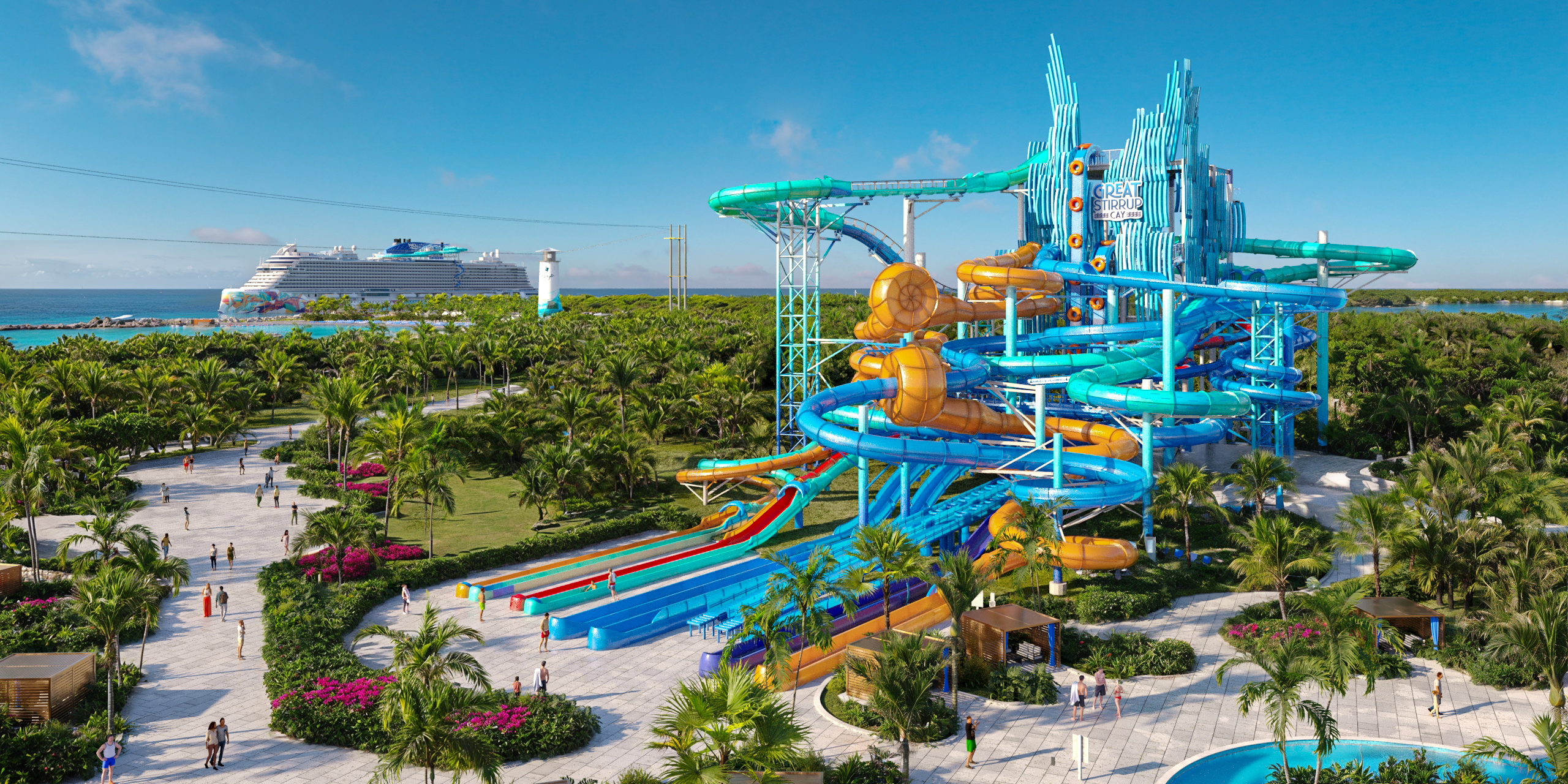 Rendering of new waterpark in the Bahamas. Photo: NCL