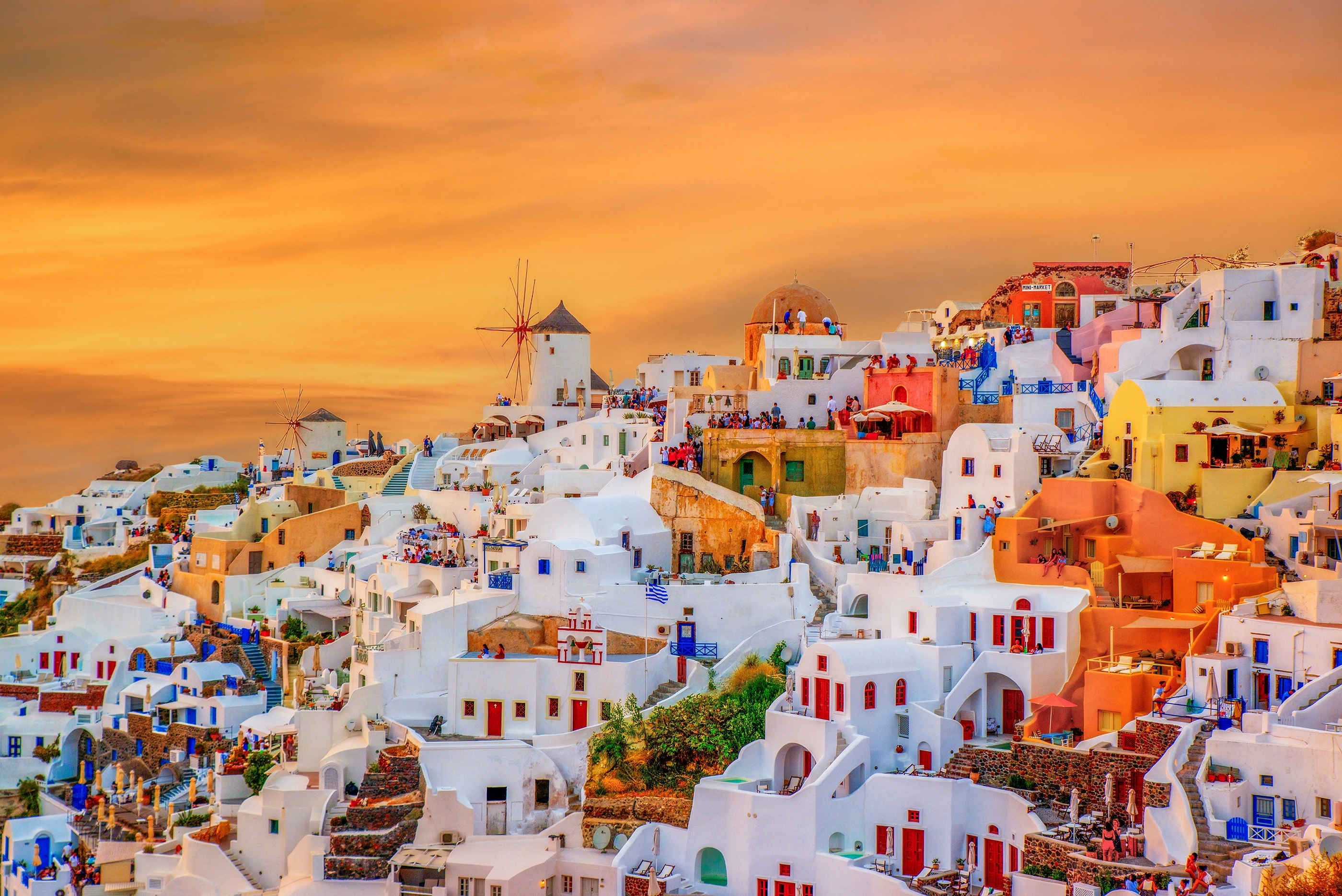 Oia at sunset. Photo: Shutterstock