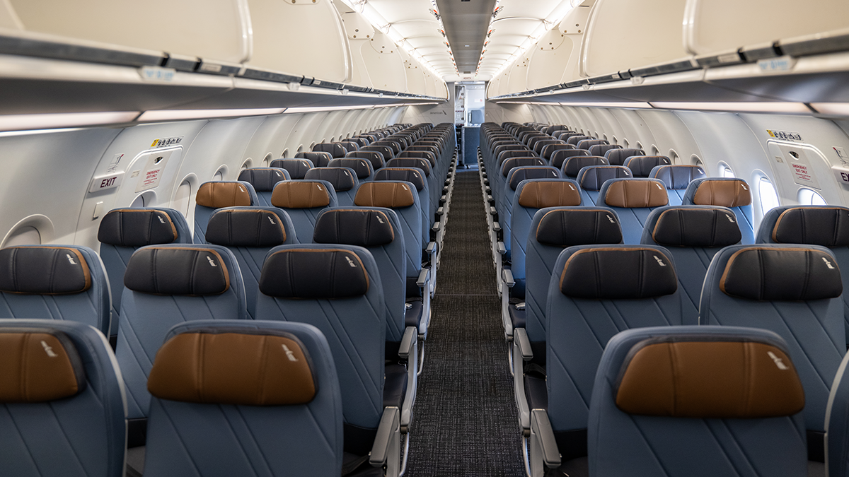 American branding is incorporated on panel designs in the retrofitted design of the aircraft. Photo:American Airlines