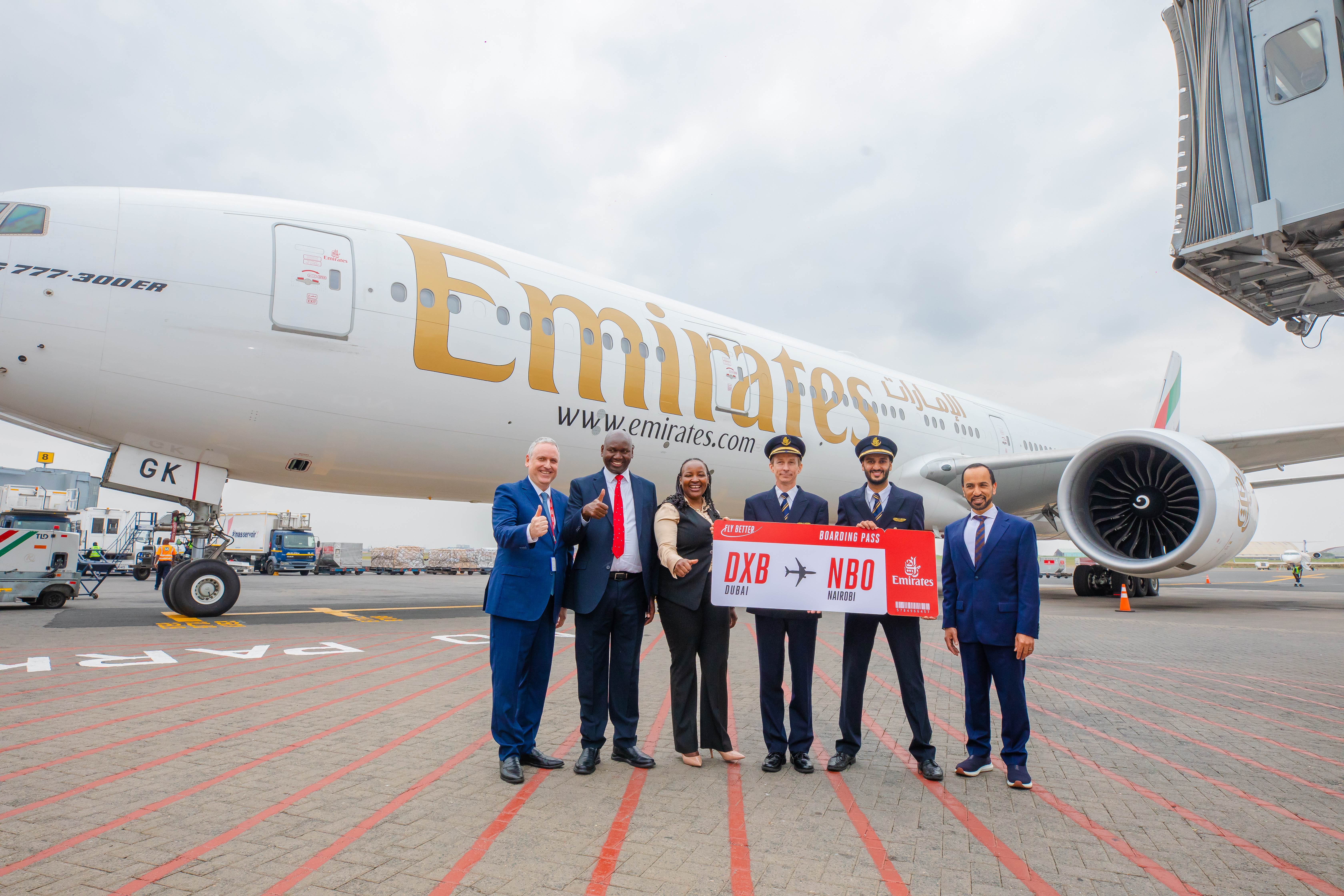 Christophe Leloup, Emirates' Country Manager led the delegation to welcome EK717. Photo: Emirates