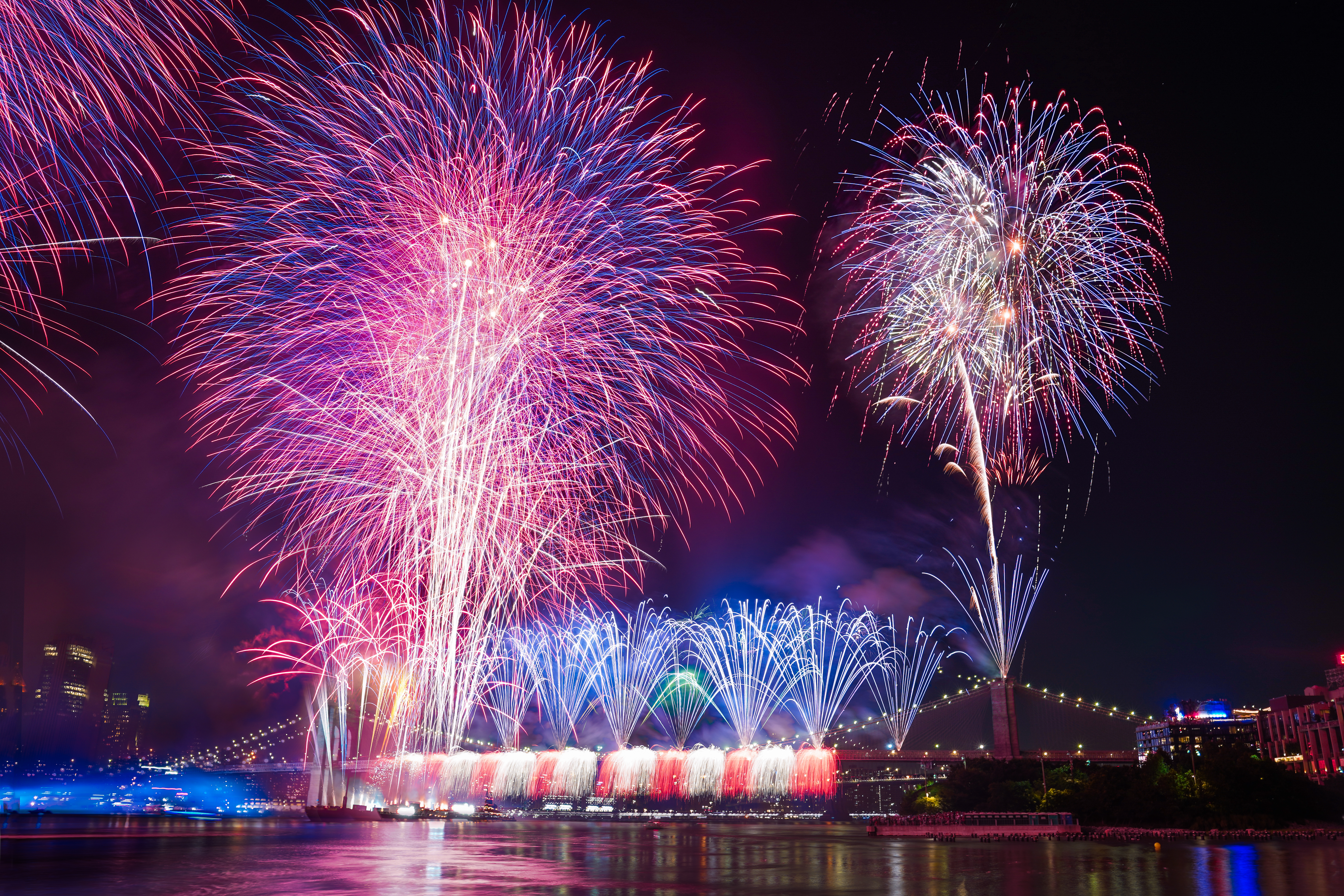 Macy's 4th of July Fireworks in New York City at Brooklyn Bridge Park. Photo: Shutterstock