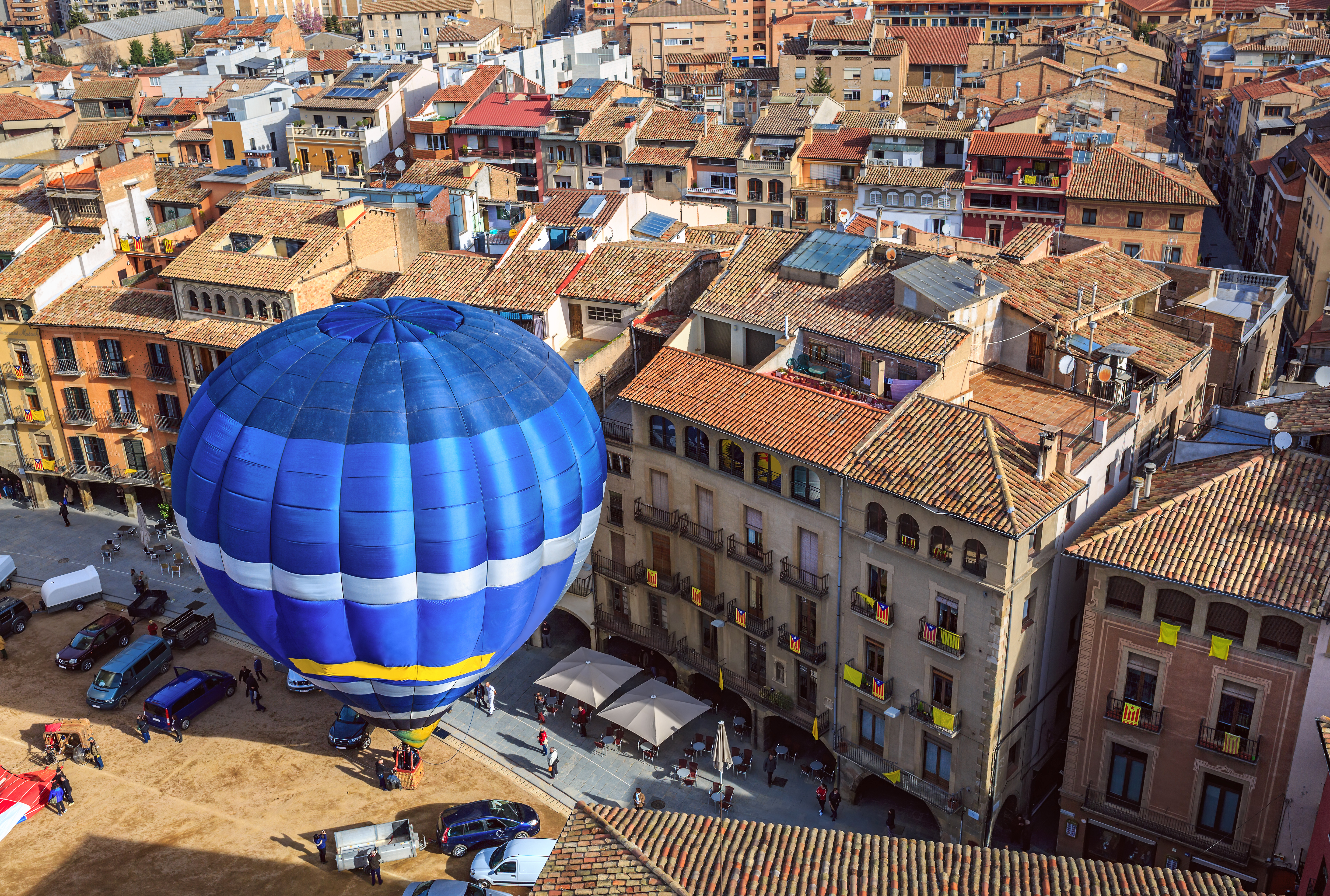 Hot air balloon launch in Vic, Barcelona. Photo: Shutterstock