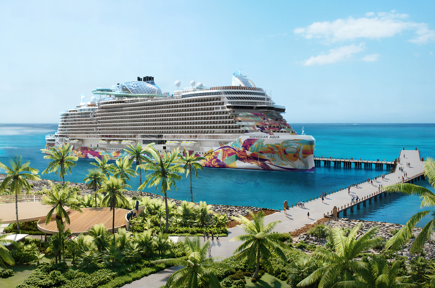 Norwegian Aqua in Great Stirrup Cay. Photo: NCL