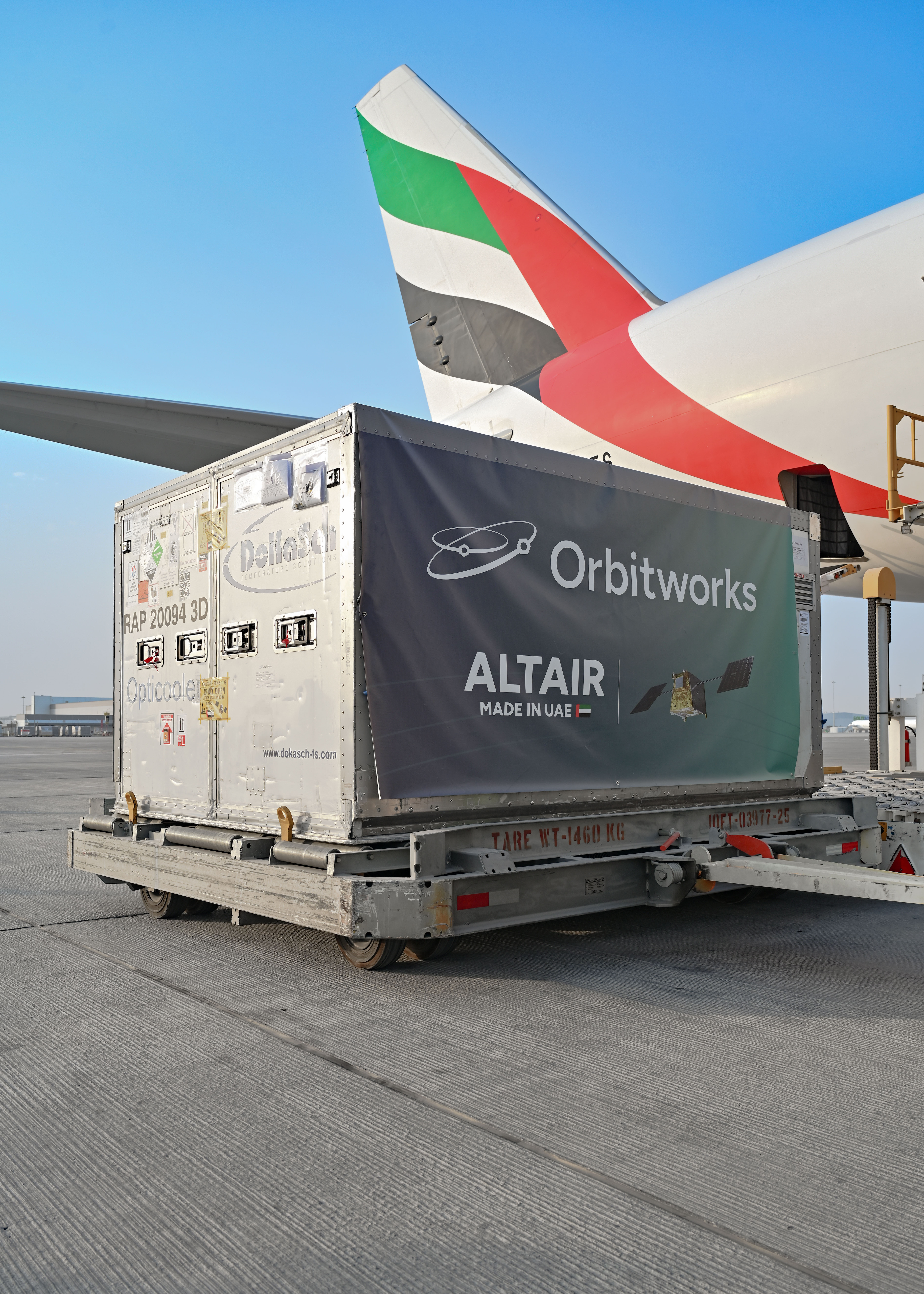 Emirates SkyCargo flies Orbitworks' made in UAE satellite. Photo: Emirates