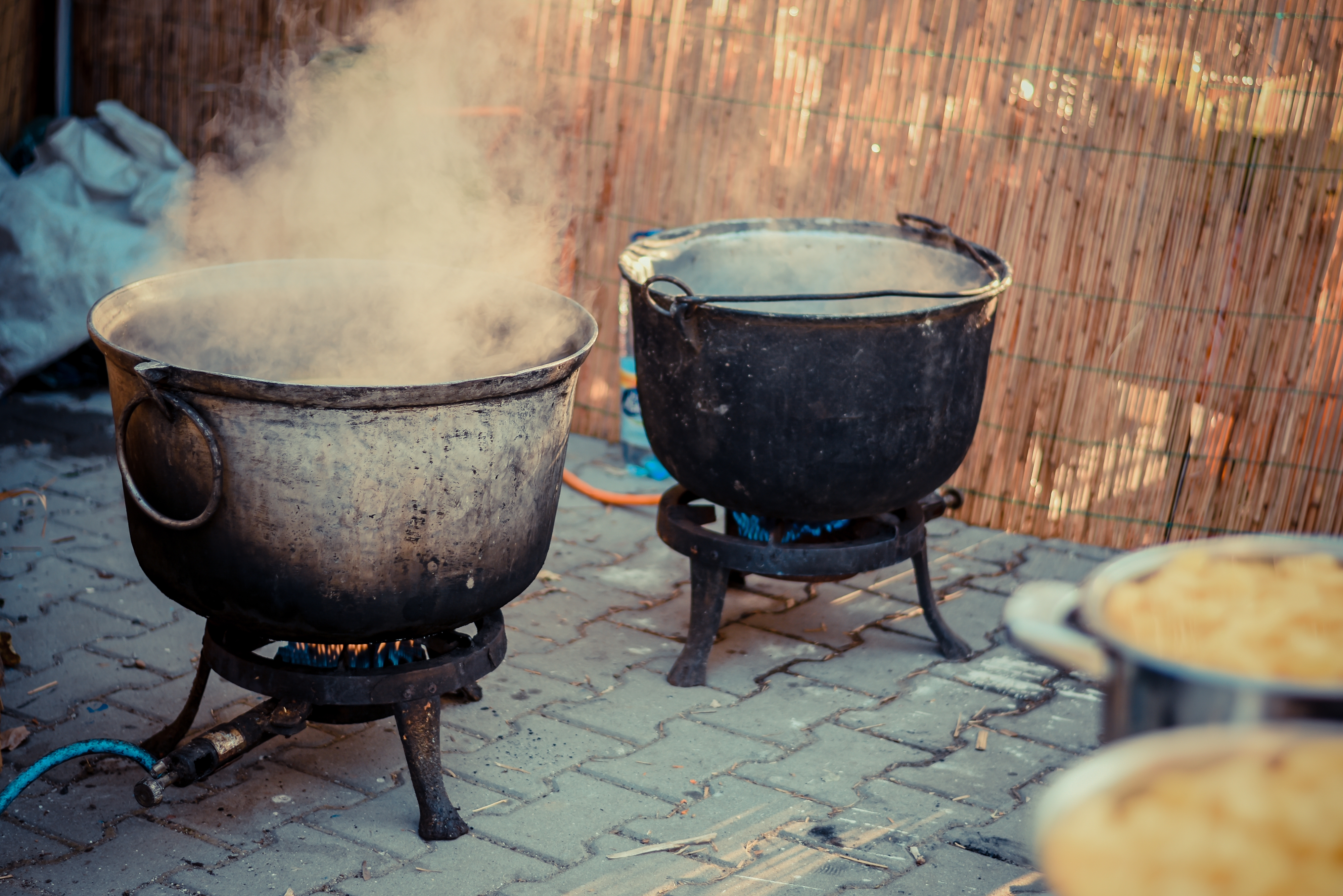 Cauldrons with food on the fire in the Danube Delta. Photo: Shutterstock