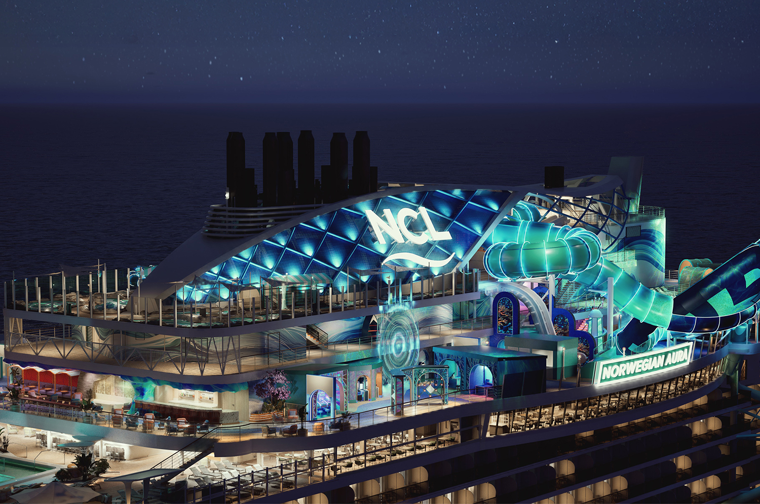 Norwegian Aura Ocean Heights 2 Night - Rendering .Photo: NCL