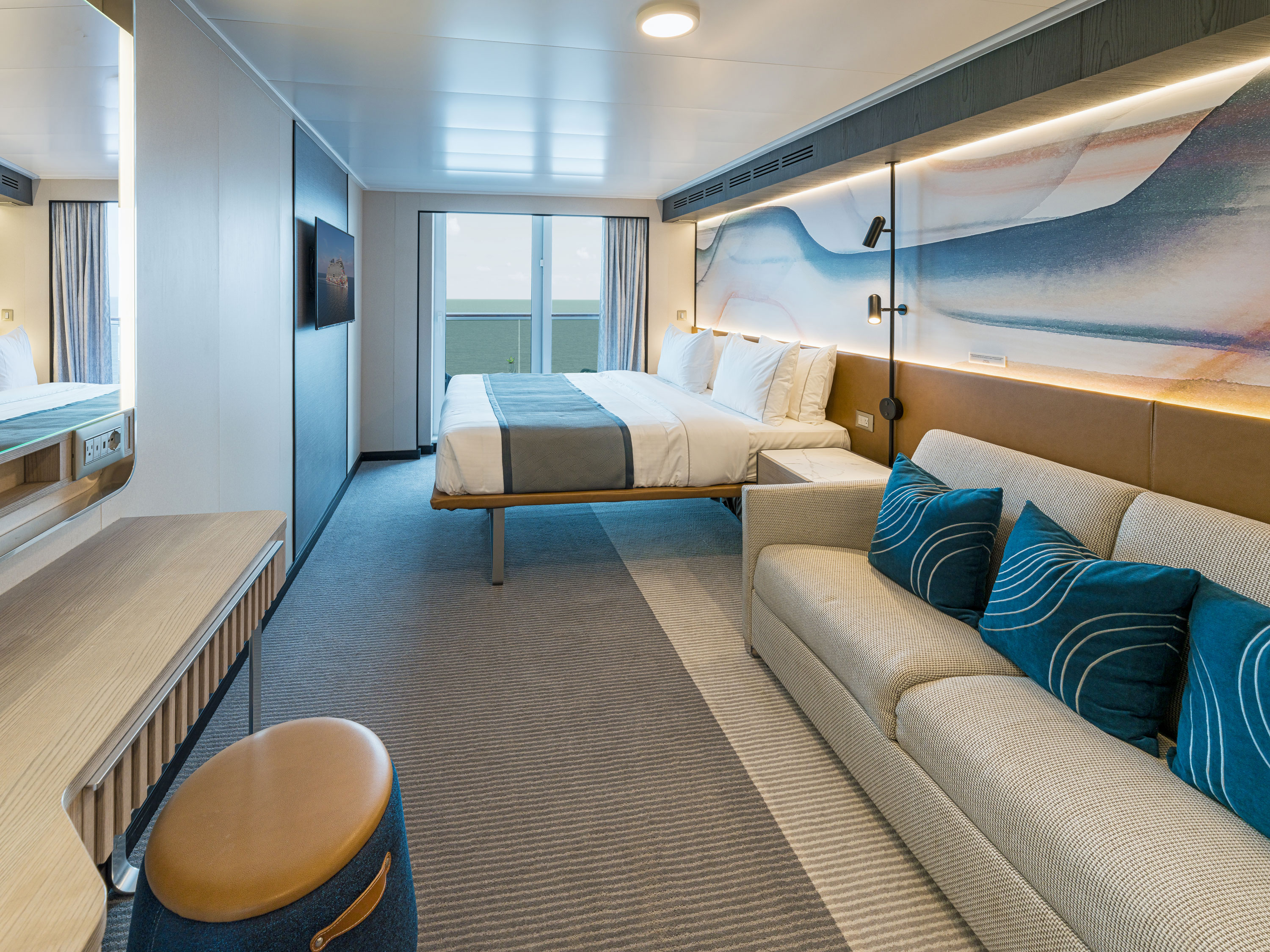 Norwegian Aura & Norwegian Bella- Balcony Stateroom. Photo: NCL
