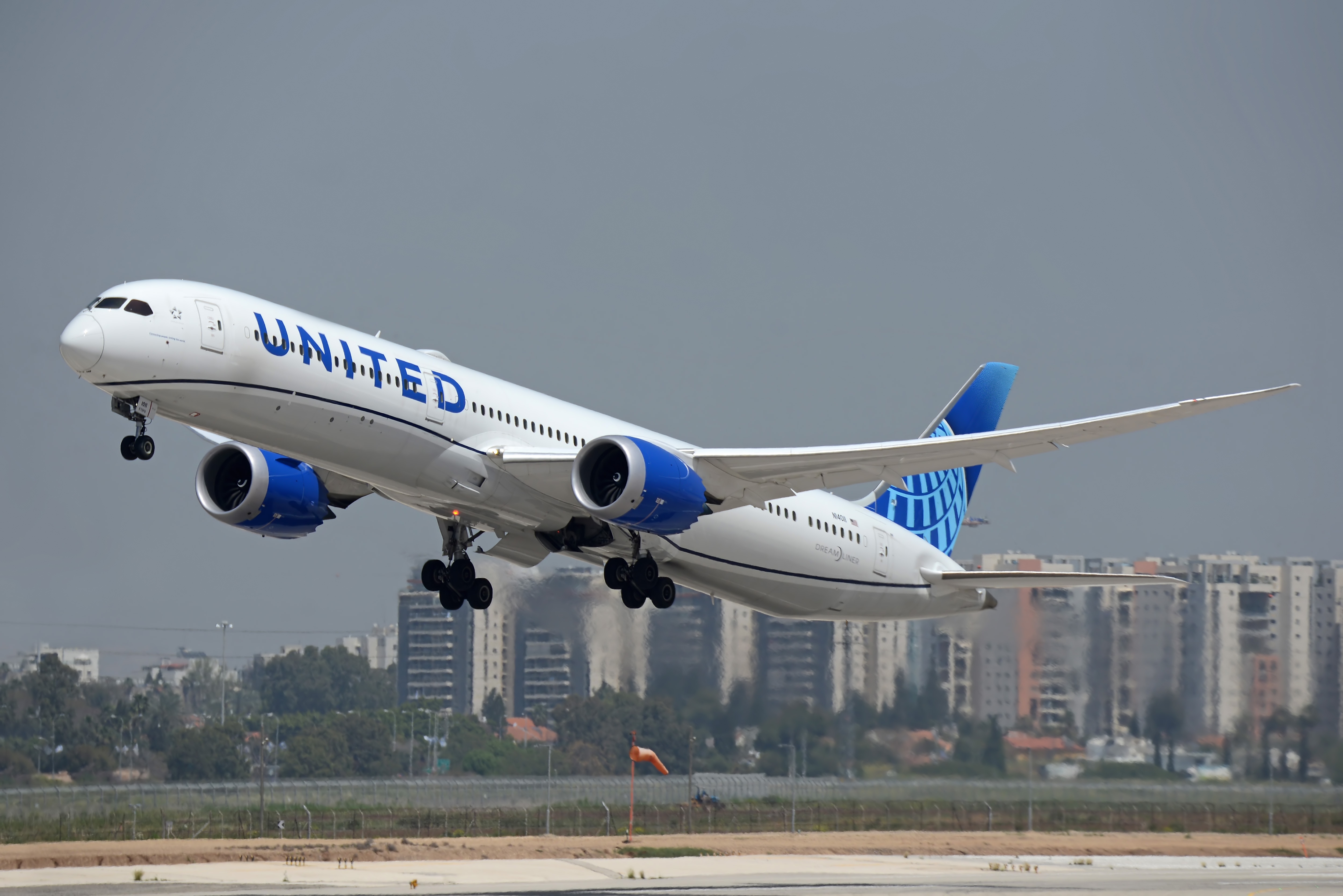 Самолет United Airlines в Бен Гурион. Фото: SHUTTERSTOCK