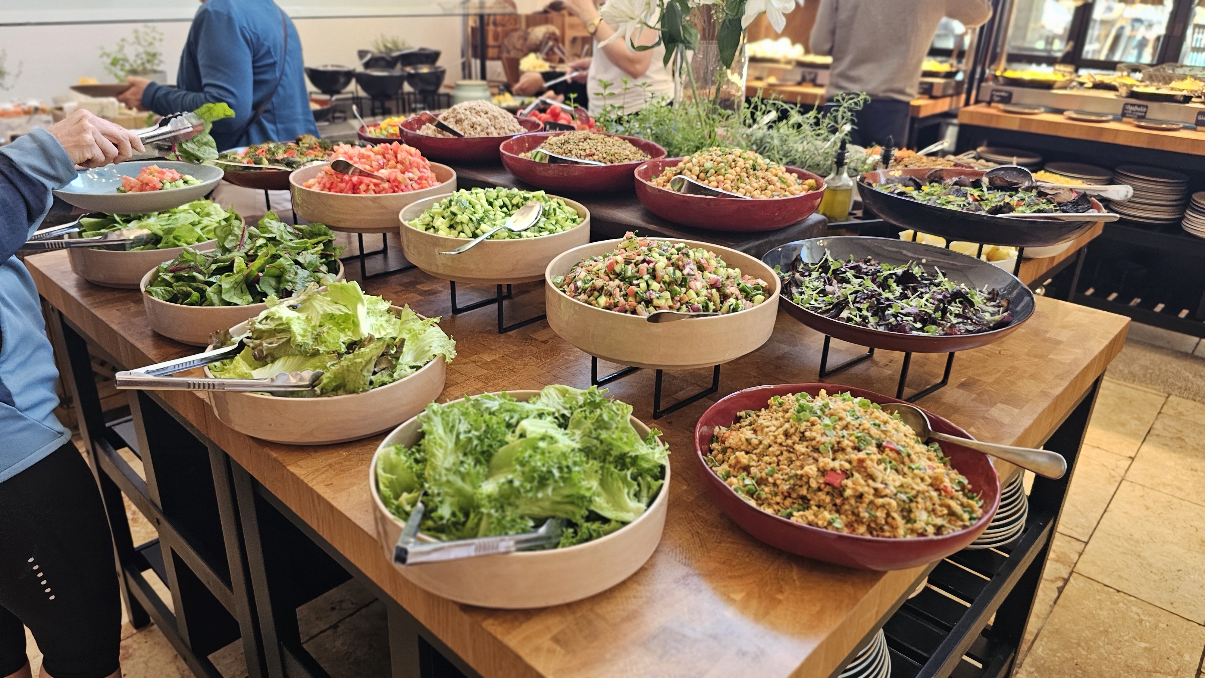 A selection of salads at every meal. Photo: Ira Makiyenko