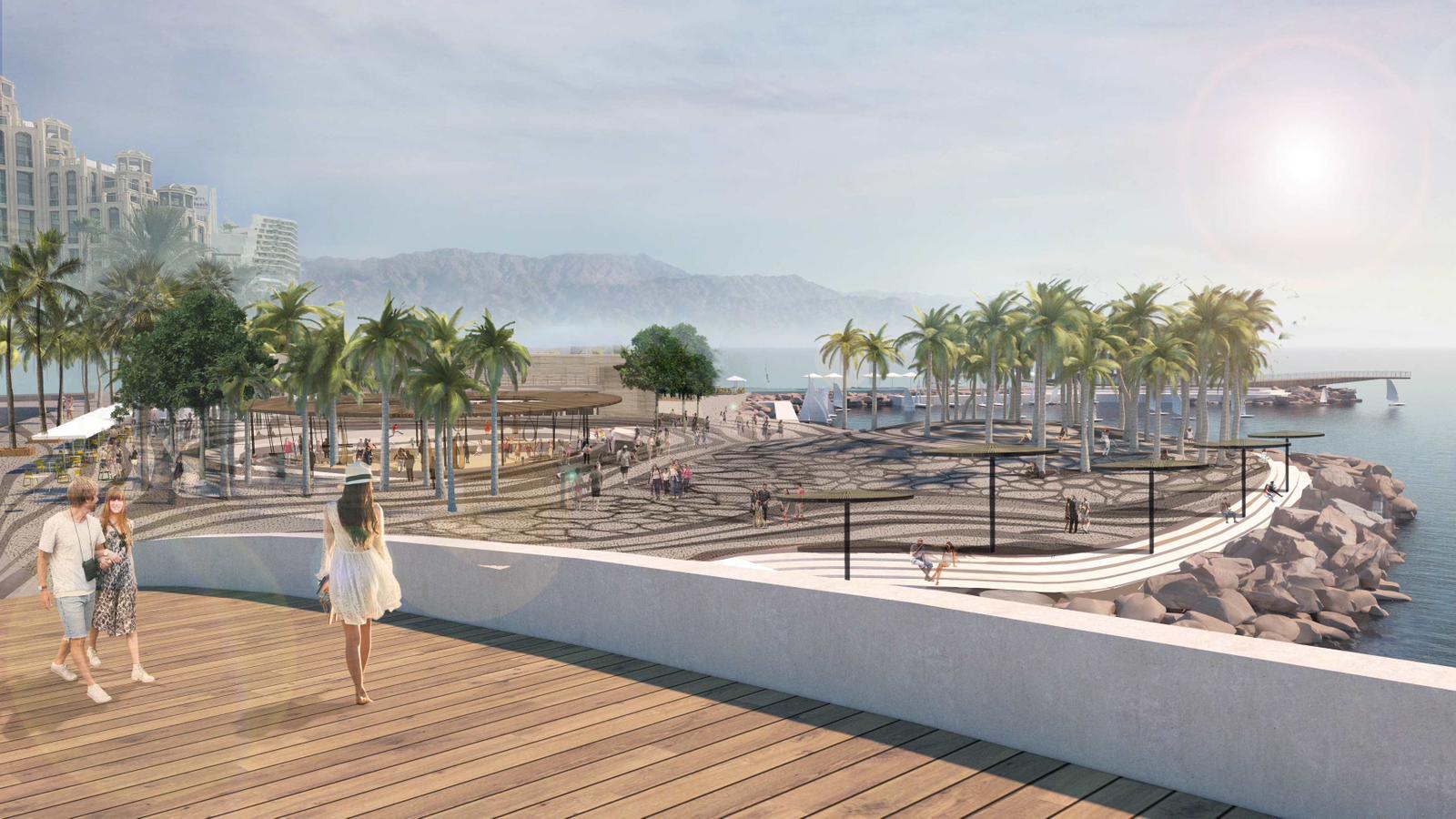 Visualization of the Eilat Promenade. Source: Meislich Kasif Roitman Architects