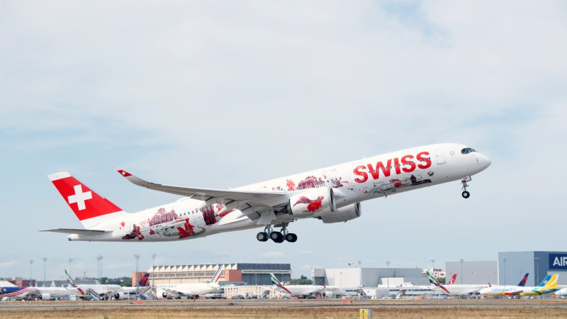 מטוס האיירבוס A350‑900 הראשון של SWISS