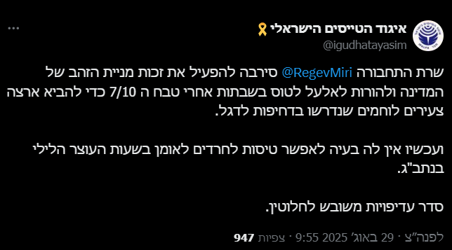 צילום מתוך X - איגוד הטייסים