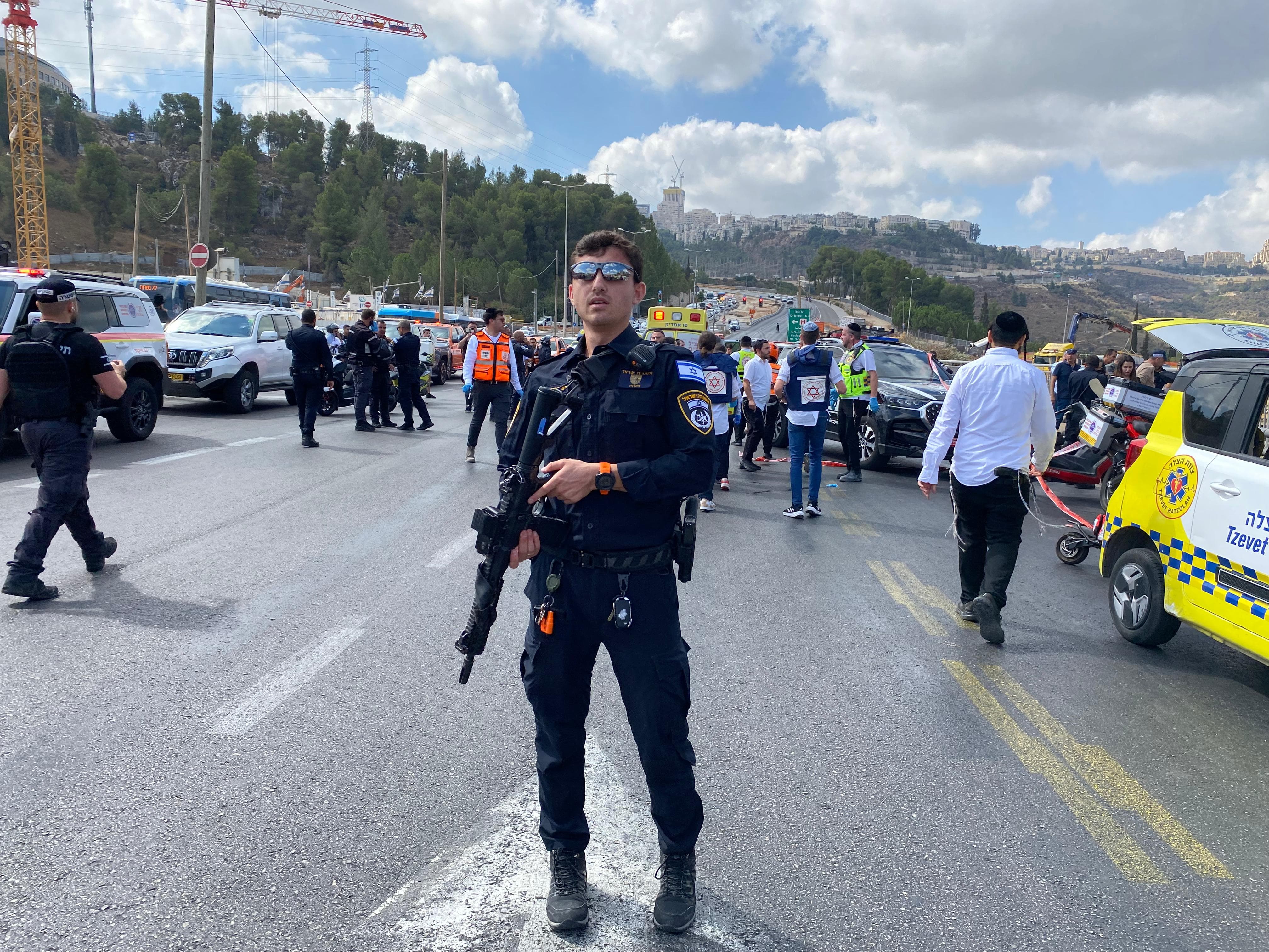 זירת הפיגוע בירושלים. צילום: דוברות משטרת ישראל