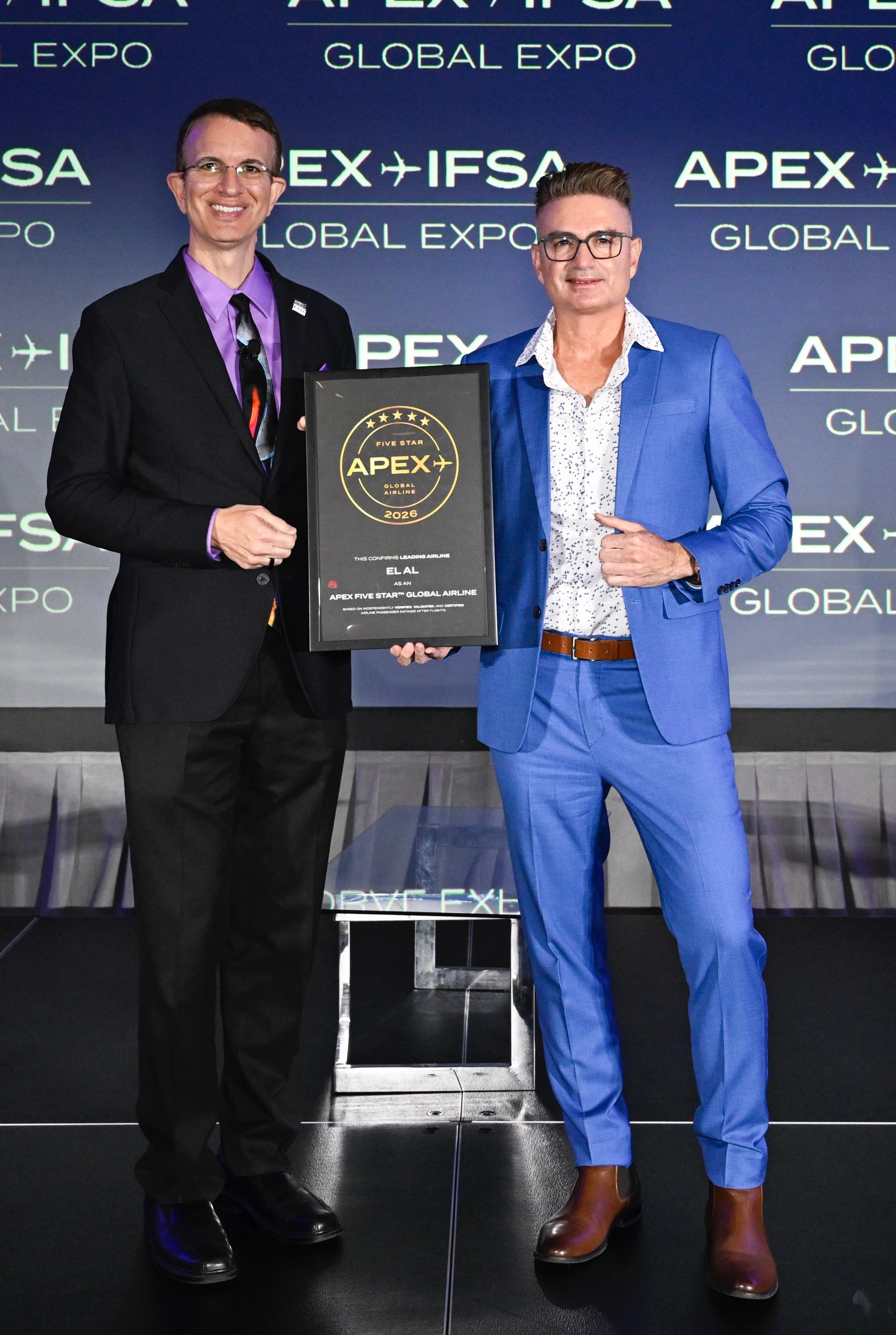 El Al's VP of Customer Service Oren Cohen Butansky, and APEX CEO Joe Leader. Photo: El Al Communications