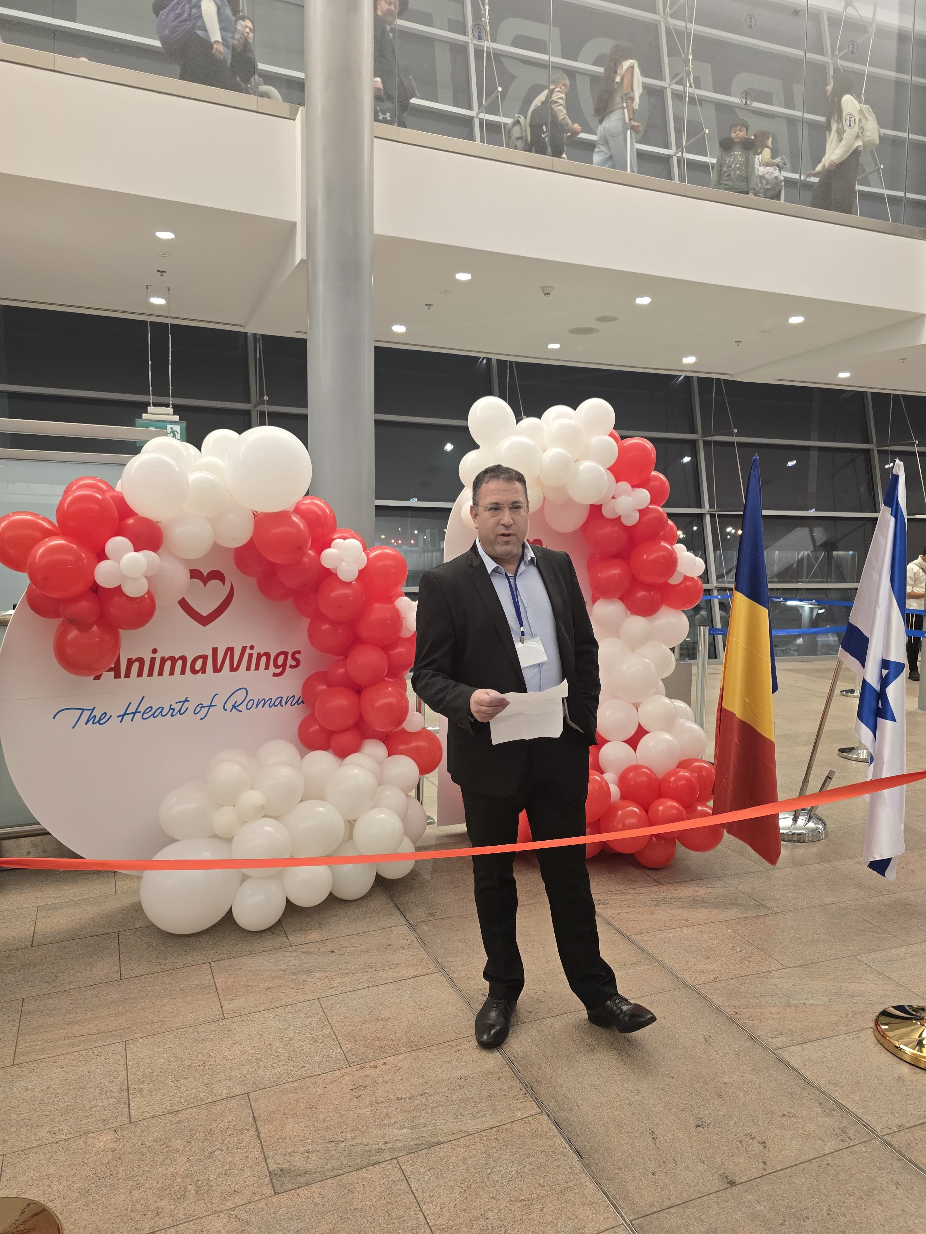 גיא טהלר, מנהל קבוצת טל תעופה ישראל, בקבלת הפנים החגיגית בנתב״ג. צילום: דודי רובינשטיין