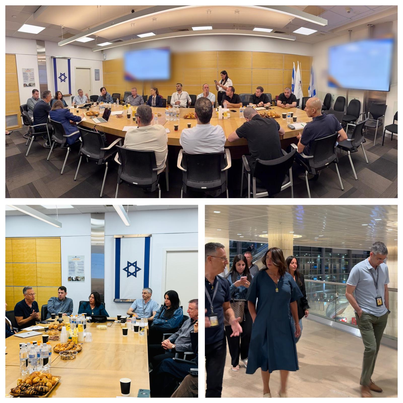 הערכת מצב בנתב״ג לקראת הגעתו של נשיא ארצות הברית דונלד טראמפ. צילום: משרד התחבורה