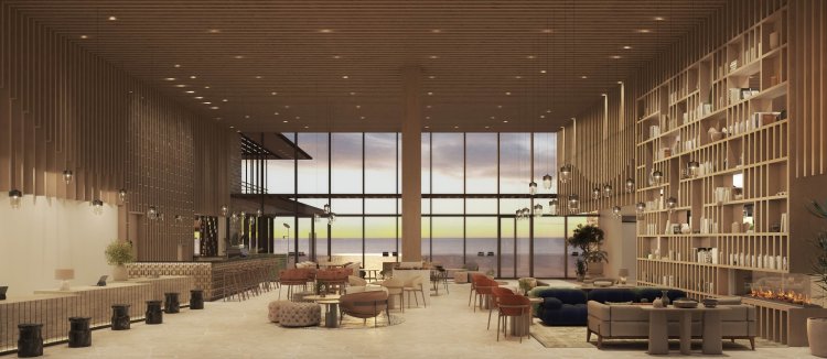 Рендеринг центрального пространства отеля. Фото: Дор Маркович Студия