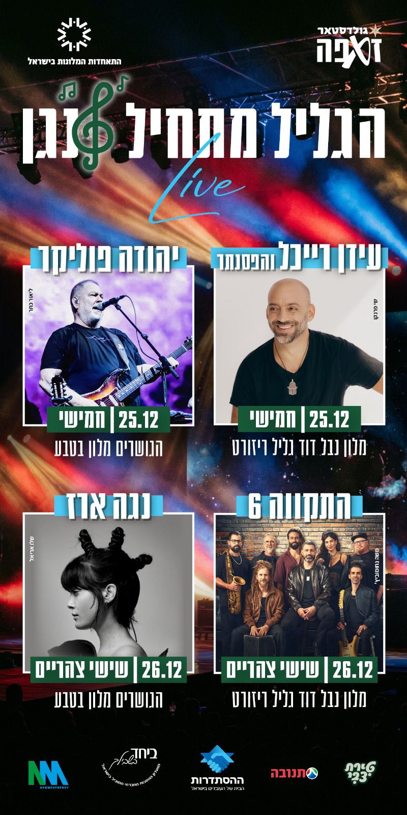 ההופעות בפסטיבל הגליל מתחיל לנגן. מקור: התאחדות המלונות בישראל