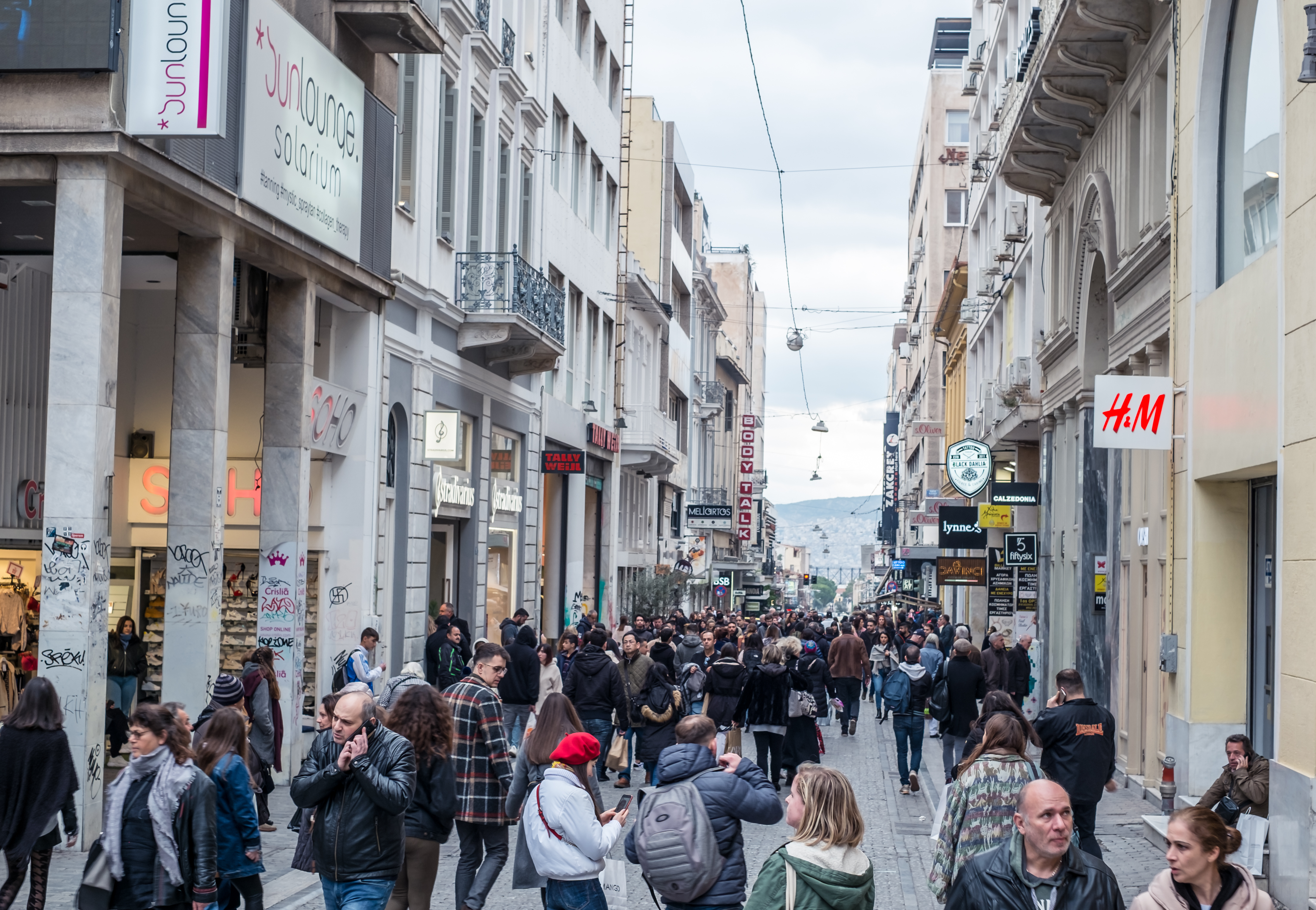 The main shopping street of Athens, Ermou. Photo: Shutterstock