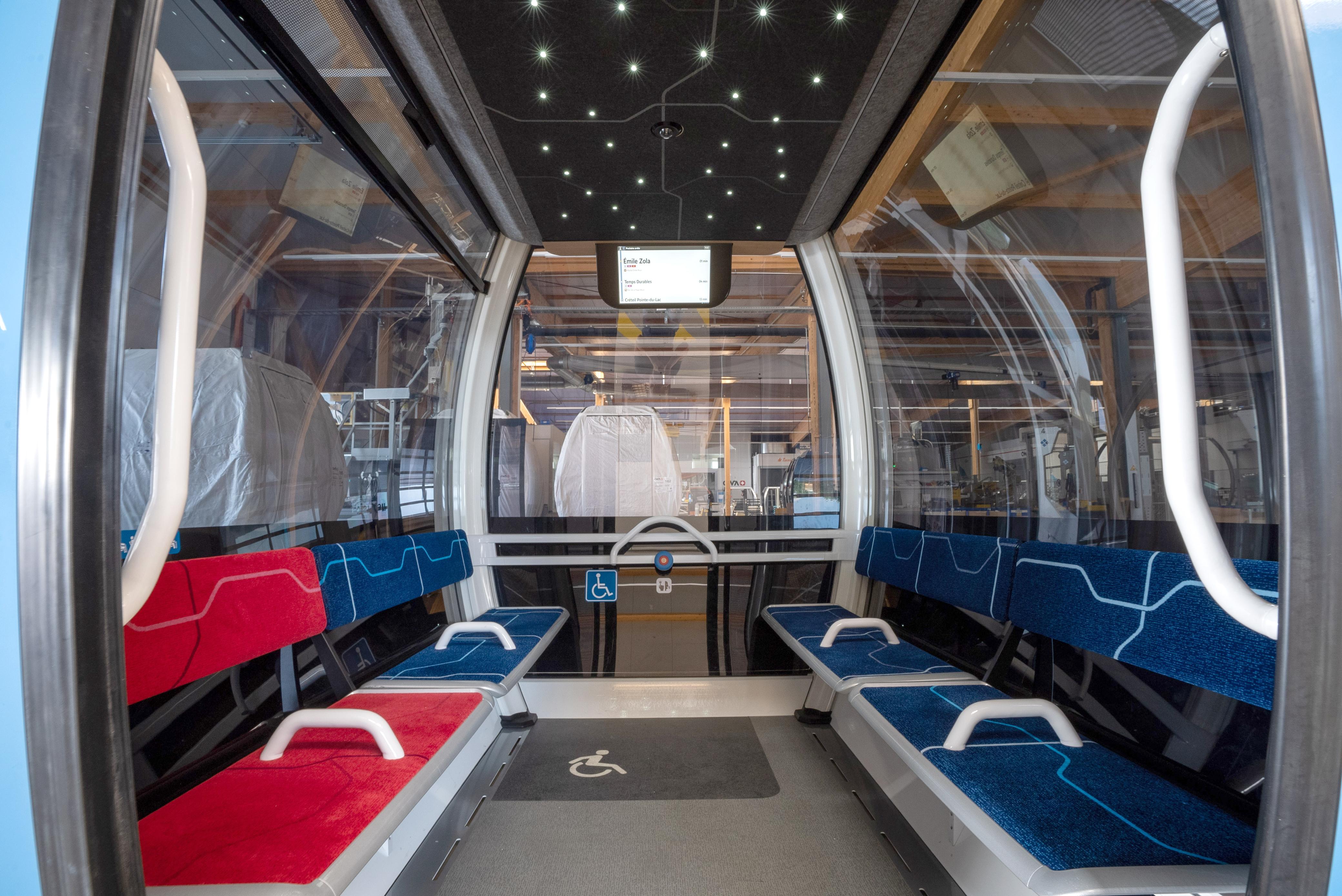 The interior of the carriage