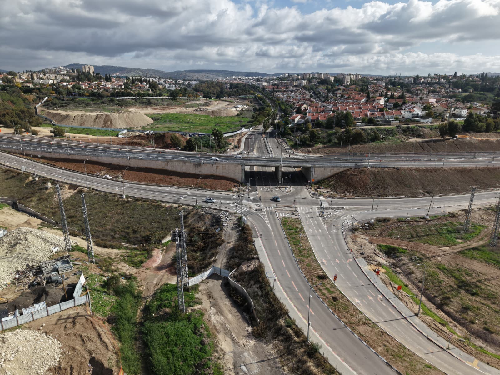 מחלף גבעת שרת בכביש 38. צילום: נתיבי ישראל