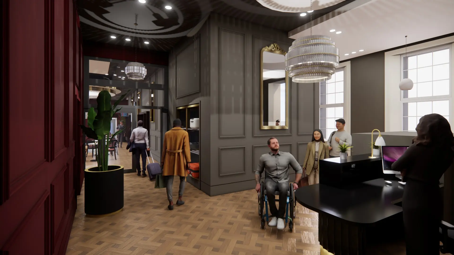 A rendering of the updated LNER lounge at King's Cross. Source: LNER