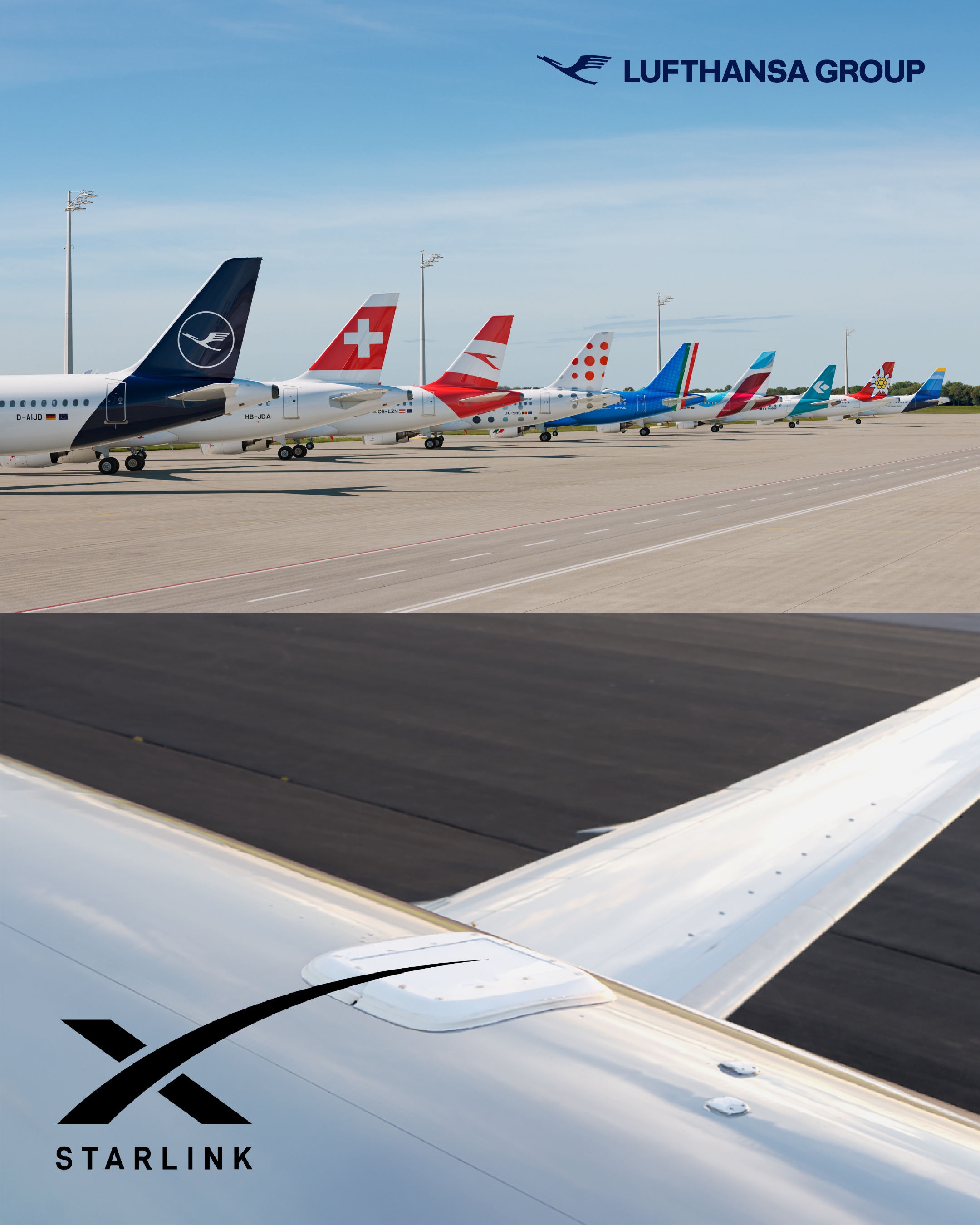 Starlink internet on the plane. Photo: Lufthansa