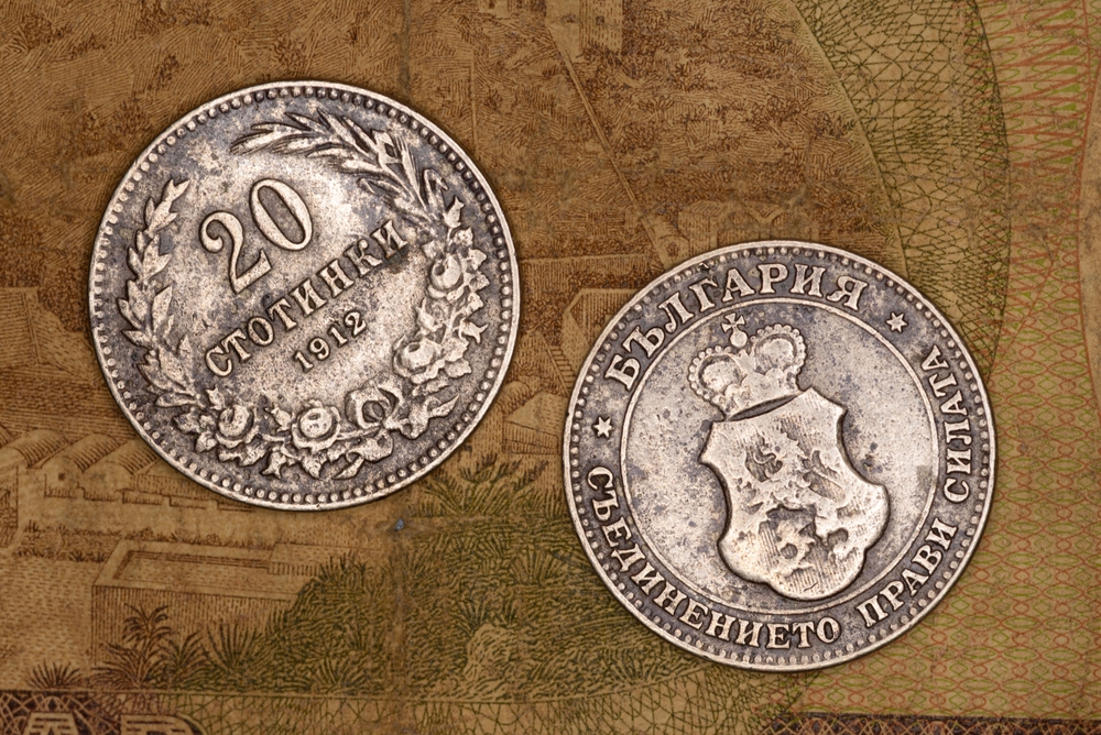 Kingdom of Bulgaria Lev, 20 stotinki coin. Shutterstock