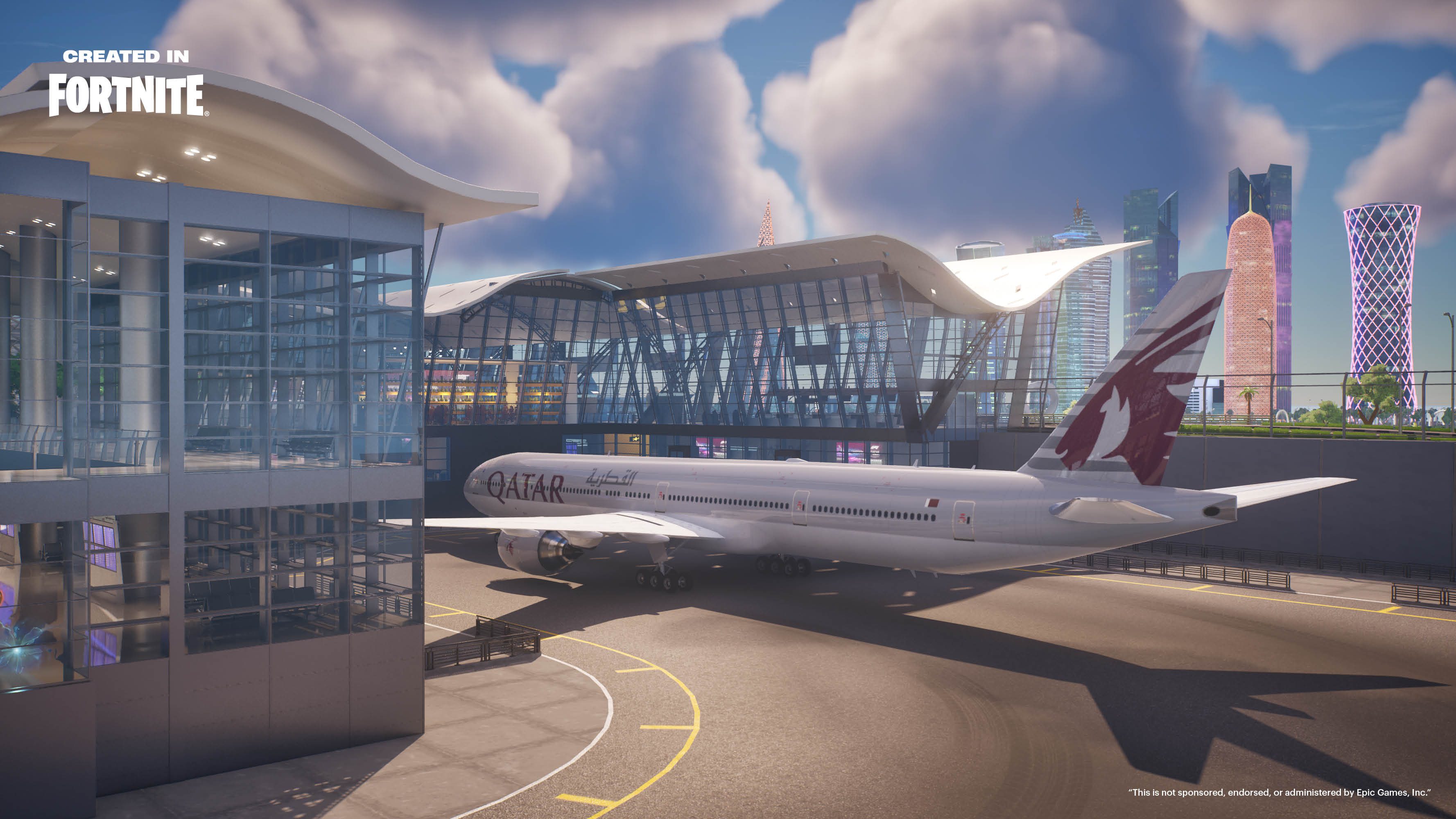 Qatar Airways in collaboration with Fortnite. Photo: Qatar Airways