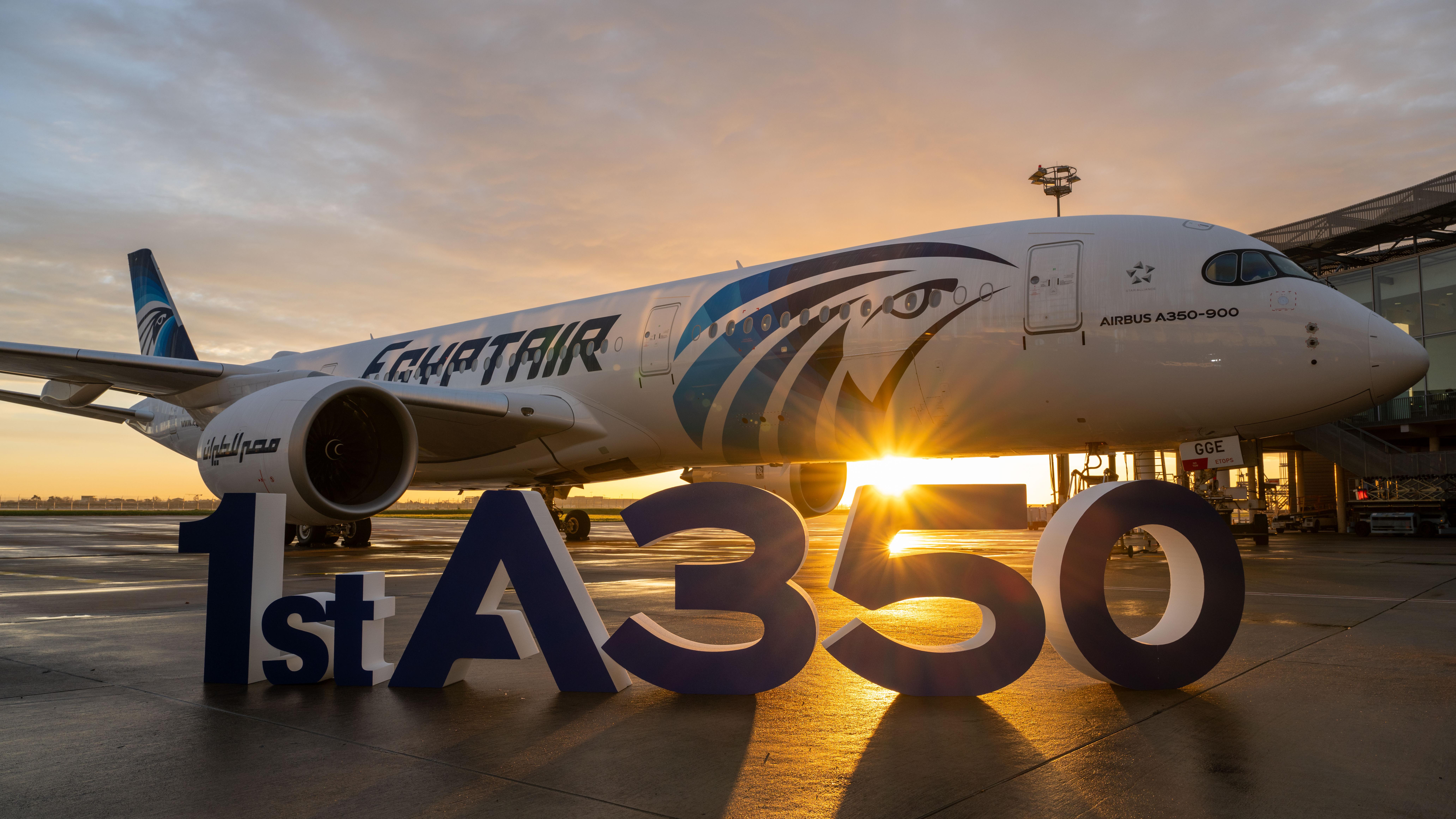 מטוס האיירבוס A350‑900 הראשון של EGYPTAIR