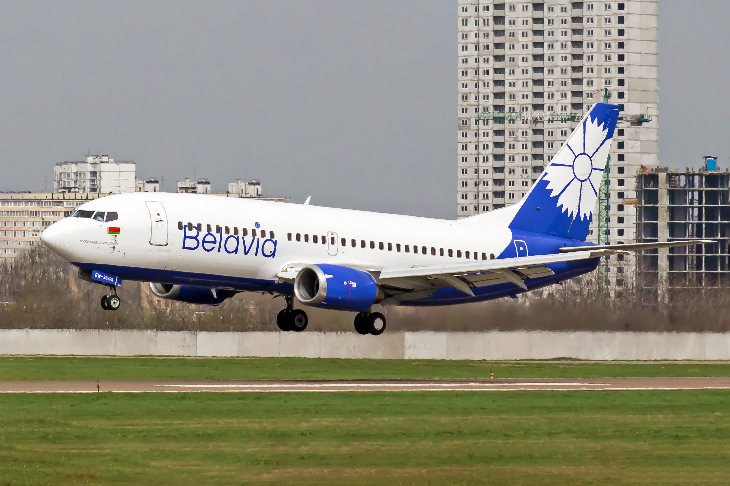 מטוס חברת התעופה הבלארוסית Belavia. צילום: Shutterstock