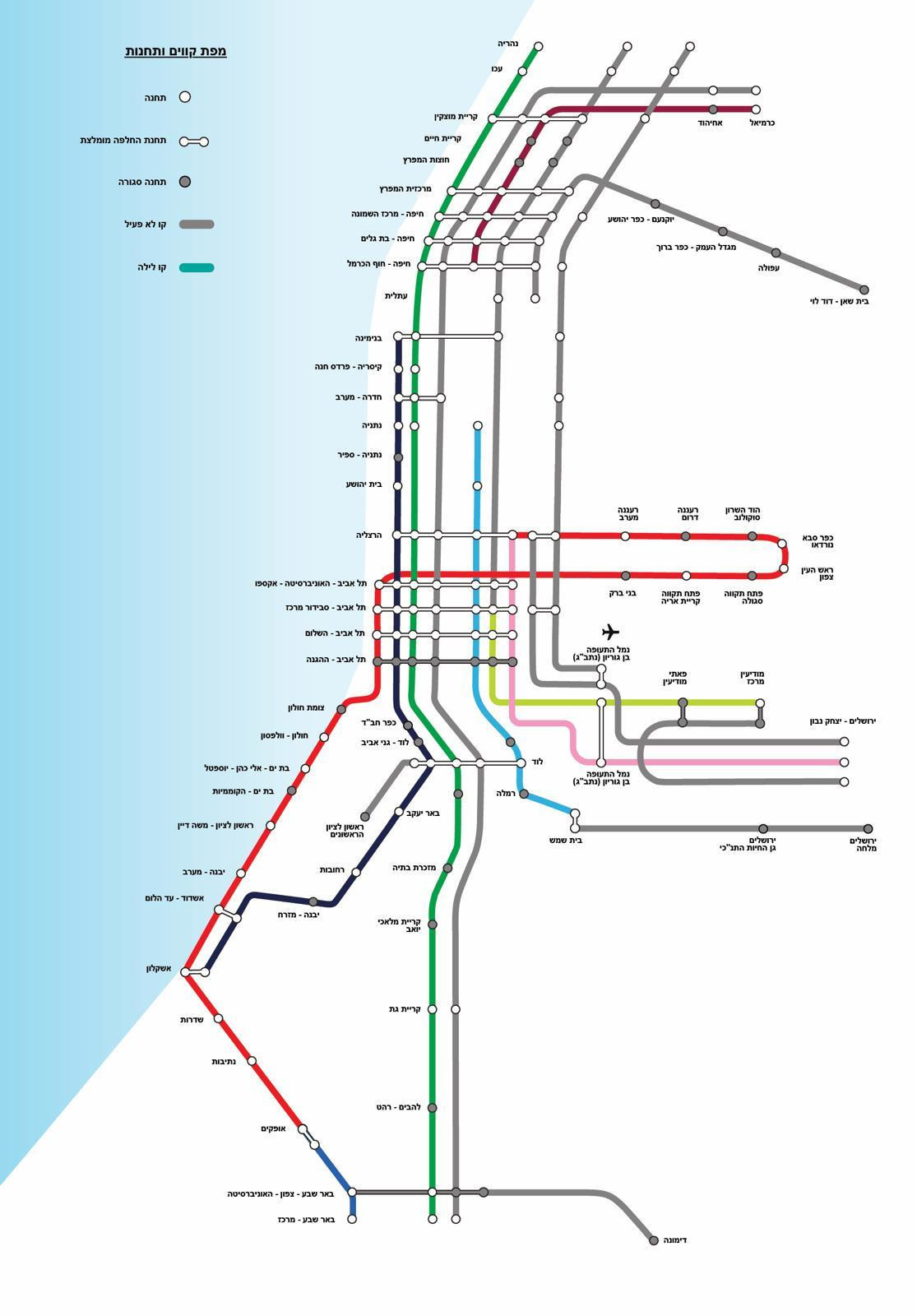 מפה באדיבות רכבת ישראל